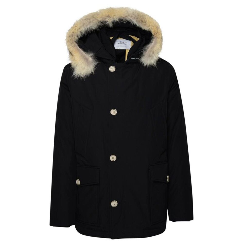 Woolrich John Rich & Bros Artic Anorak Black Cotton Blend Parka Men